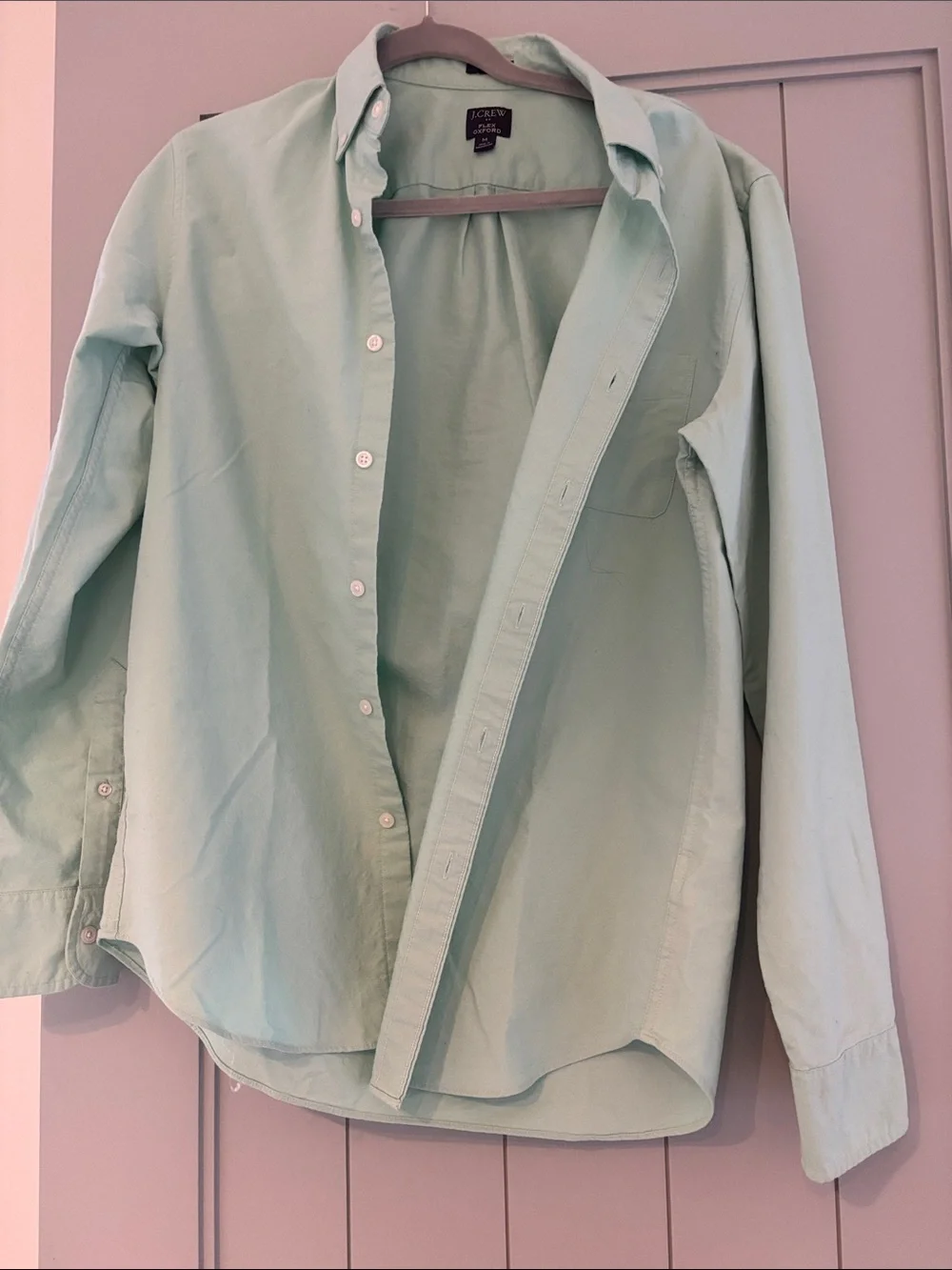 J. Crew Mint Green Classic Button-Down Shirt medium
